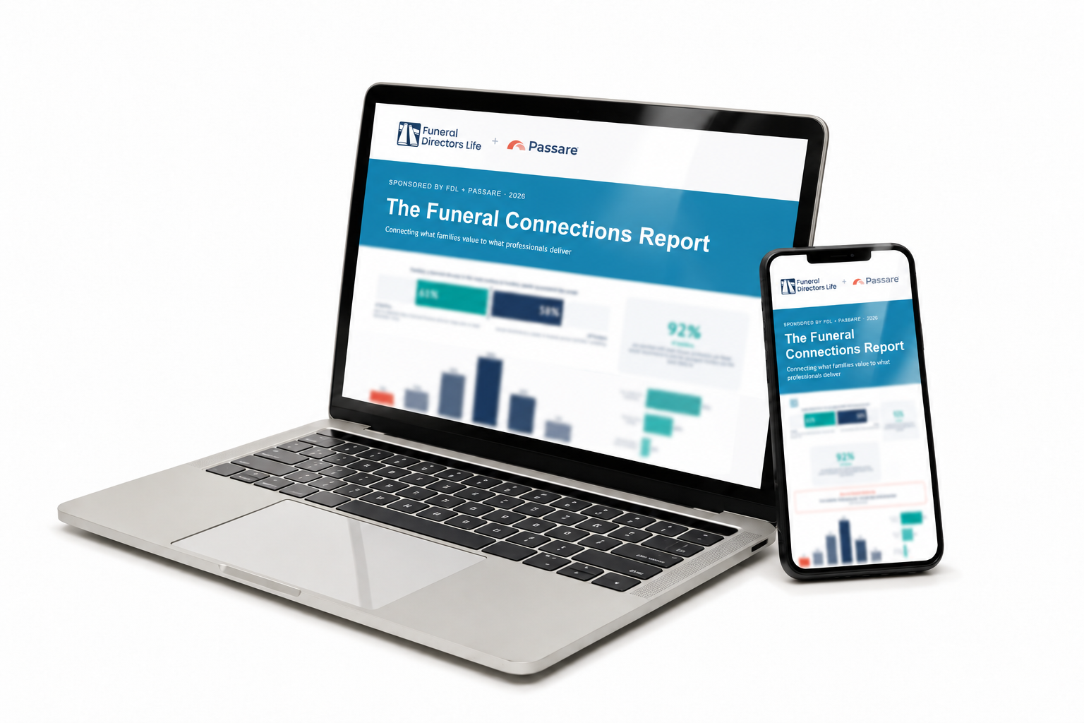 Glossy laptop and phone report mockup Glossy laptop and phone report mockup